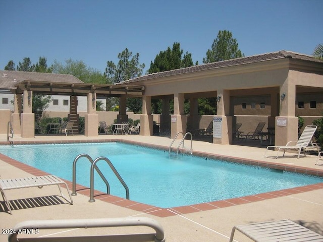 view of pool featuring a patio area