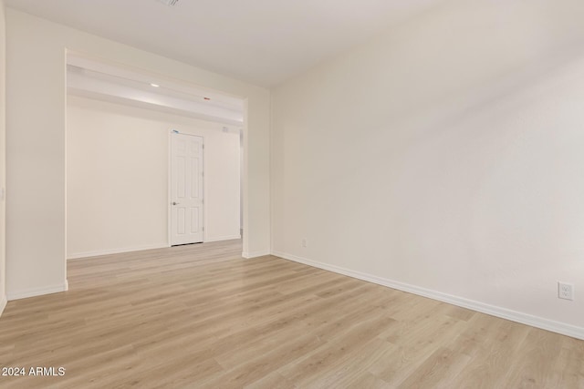 empty room featuring light wood-type flooring