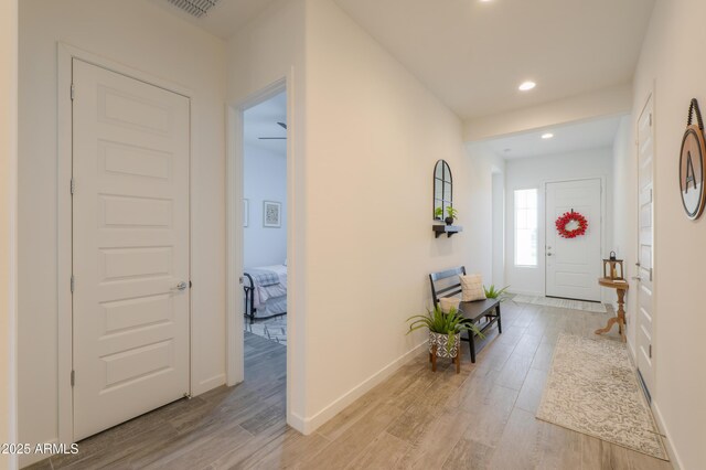 entrance foyer featuring light hardwood / wood-style flooring