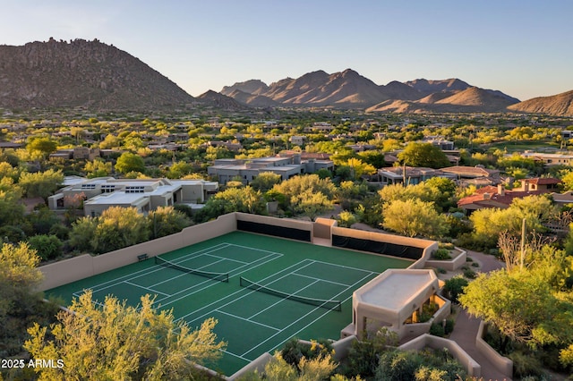 aerial view featuring a mountain view