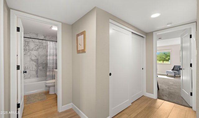 7424 N Via Camello Del Norte Unit 185, Scottsdale, AZ 85258 - corridor with light wood finished floors and baseboards