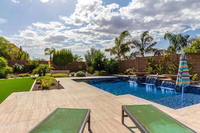 2308 E Dry Wood Rd, Phoenix, AZ 85024 - view of swimming pool with a fenced backyard and a patio area