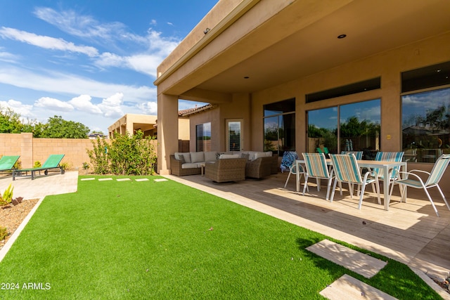 2308 E Dry Wood Rd, Phoenix, AZ 85024 - view of yard featuring an outdoor hangout area and outdoor dining space