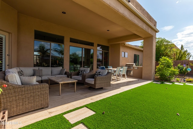 2308 E Dry Wood Rd, Phoenix, AZ 85024 - view of patio with an outdoor living space and fence