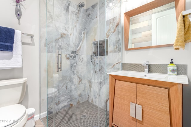 2308 E Dry Wood Rd, Phoenix, AZ 85024 - full bath featuring toilet, a marble finish shower, and vanity