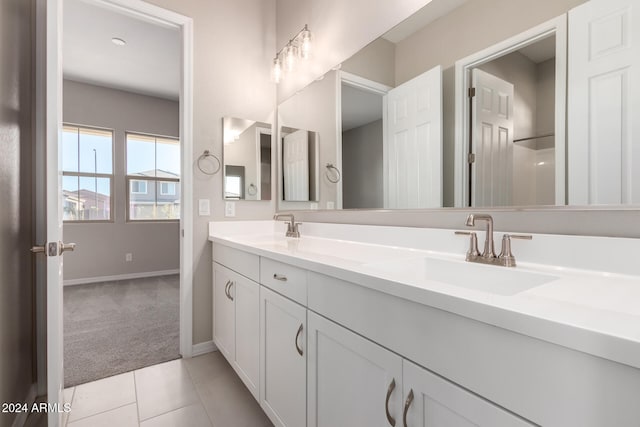 bathroom featuring vanity and tile patterned floors