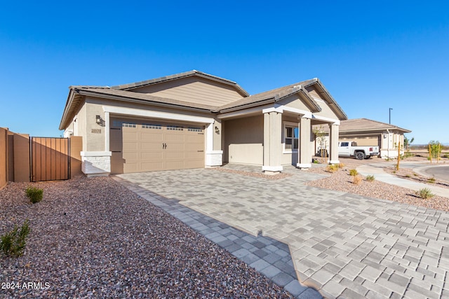 view of front of house with a garage