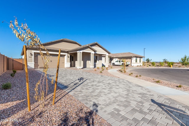 view of front of home with a garage