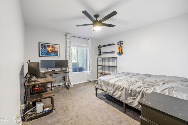 10610 S 48th St Unit 1096, Phoenix, AZ 85044 - bedroom with carpet flooring, a desk, and a ceiling fan