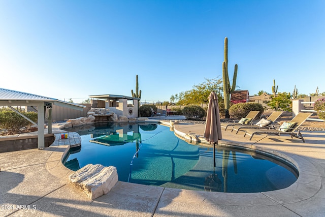 view of pool with a patio area