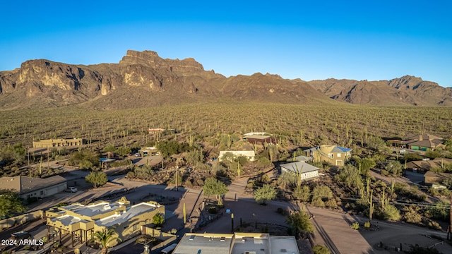 bird's eye view featuring a mountain view