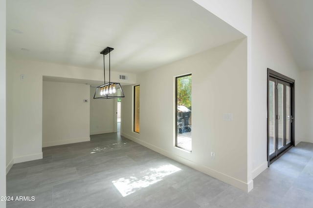 view of unfurnished dining area