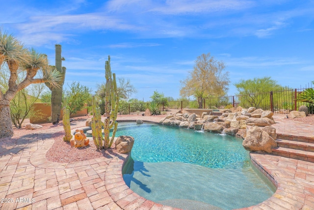 6310 E Dove Valley Rd, Cave Creek, AZ 85331 - view of pool with a fenced backyard and a patio