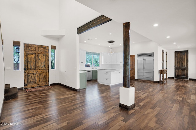 6310 E Dove Valley Rd, Cave Creek, AZ 85331 - entryway with dark wood finished floors, recessed lighting, and a high ceiling