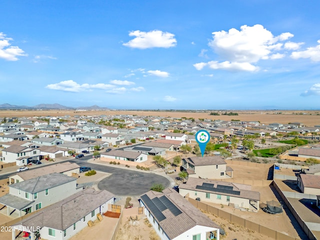 aerial view with a residential view