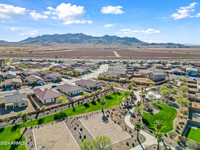 bird's eye view with a residential view and a mountain view