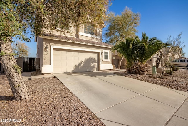 view of front facade with a garage