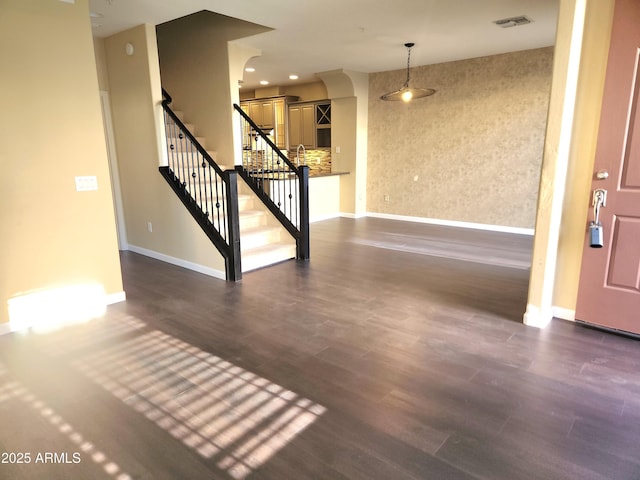 interior space featuring dark wood-type flooring