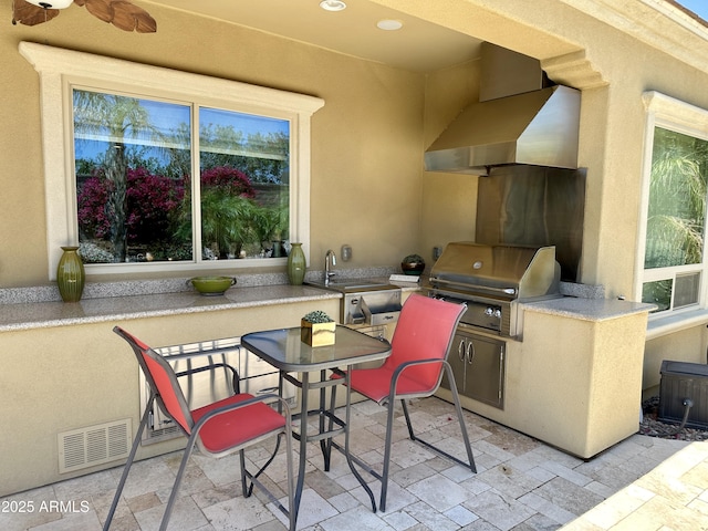 562 E Vesper Trl, Queen Creek, AZ 85140 - view of patio with a sink and ceiling fan
