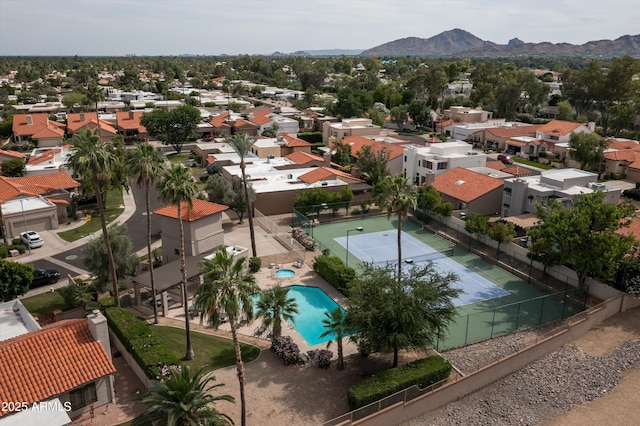 8068 E Del Trigo Rd, Scottsdale, AZ 85258 - aerial perspective of suburban area featuring mountains