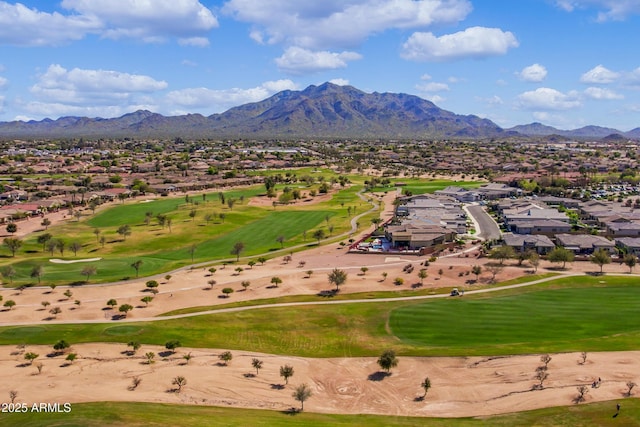 drone / aerial view with a mountain view