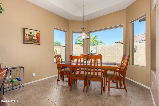 view of tiled dining room