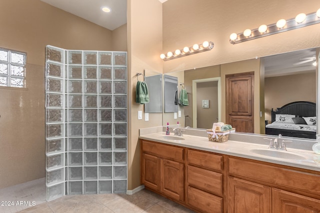 bathroom featuring vanity and tile patterned floors