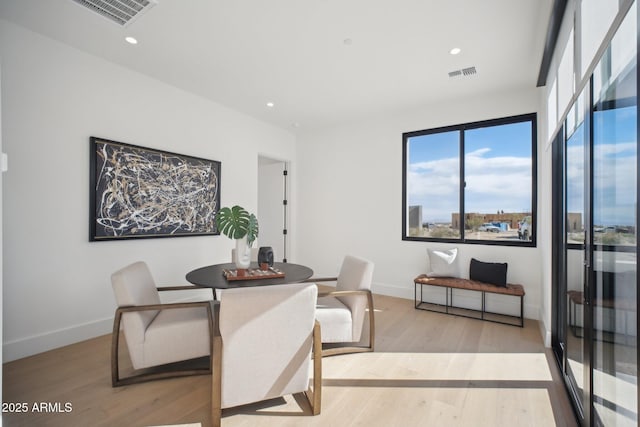 dining area featuring light hardwood / wood-style floors