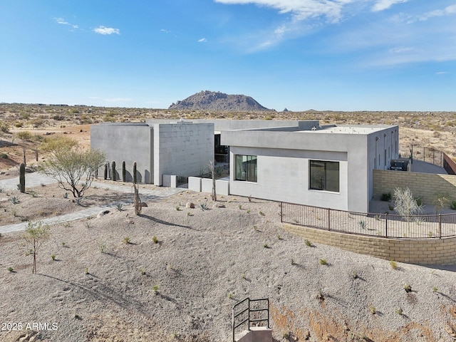 exterior space featuring a mountain view