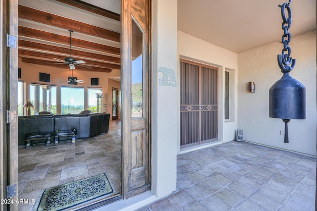 view of patio / terrace with ceiling fan