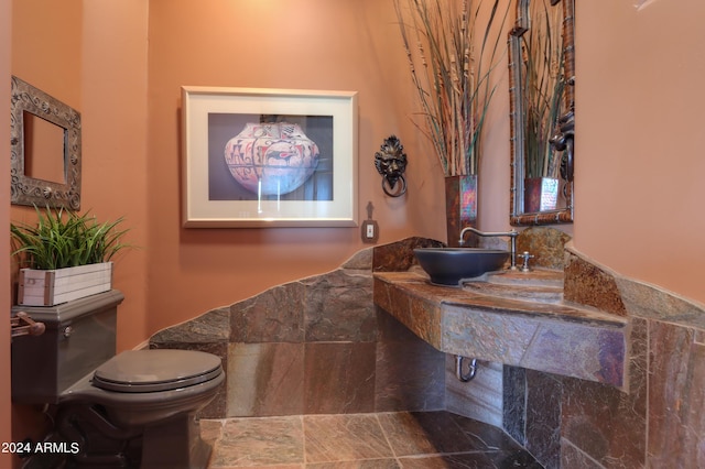 bathroom featuring toilet and sink