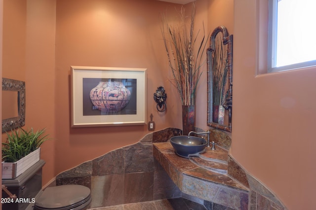 bathroom featuring sink and toilet