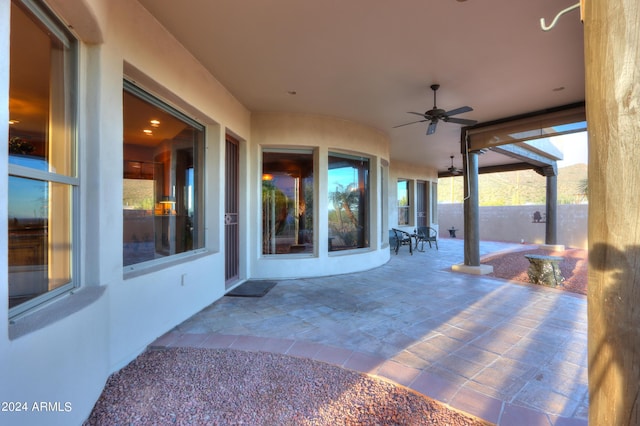 view of patio / terrace with ceiling fan