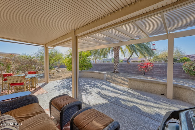 view of patio with a pergola