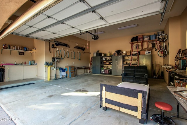 garage featuring a garage door opener