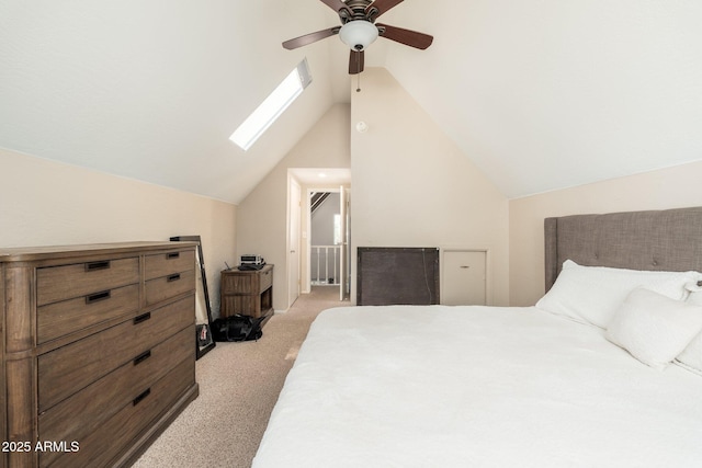 3971 N Apache Trl, Pine, AZ 85544 - bedroom with light colored carpet, lofted ceiling, and a ceiling fan
