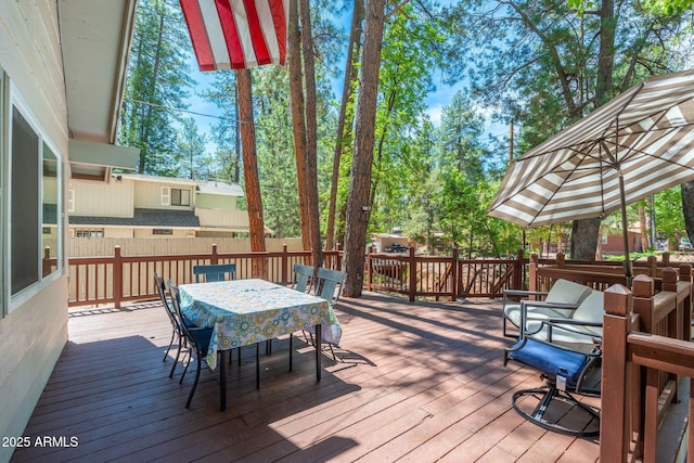 3971 N Apache Trl, Pine, AZ 85544 - wooden deck featuring outdoor dining space