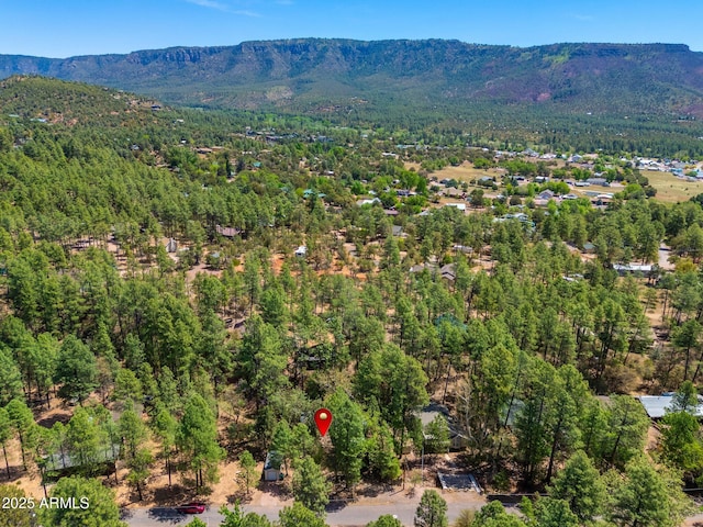 3971 N Apache Trl, Pine, AZ 85544 - aerial overview of property's location featuring a mountainous background and a heavily wooded area