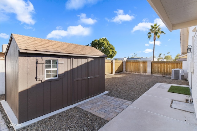 view of outbuilding with cooling unit