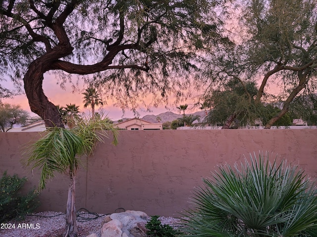 exterior space featuring a mountain view