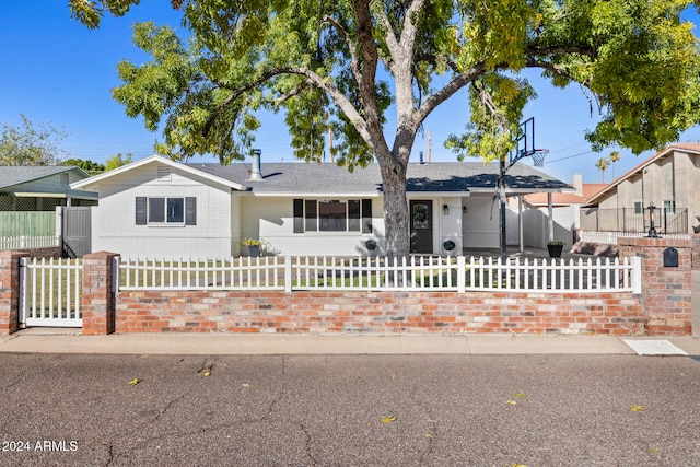 view of single story home