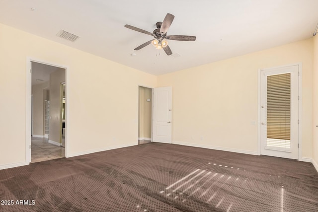 26796 N 86th Ln, Peoria, AZ 85383 - carpeted empty room with baseboards, ceiling fan, and visible vents