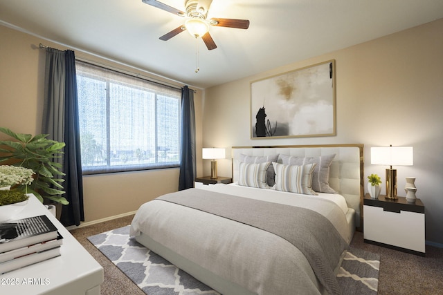 5345 E Van Buren St Unit 305, Phoenix, AZ 85008 - carpeted bedroom featuring baseboards and a ceiling fan