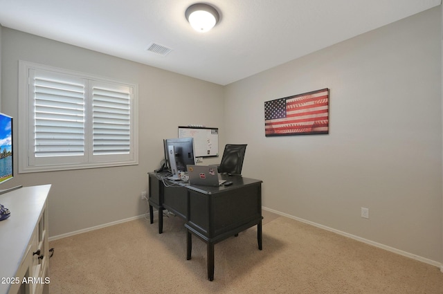 office space with light carpet