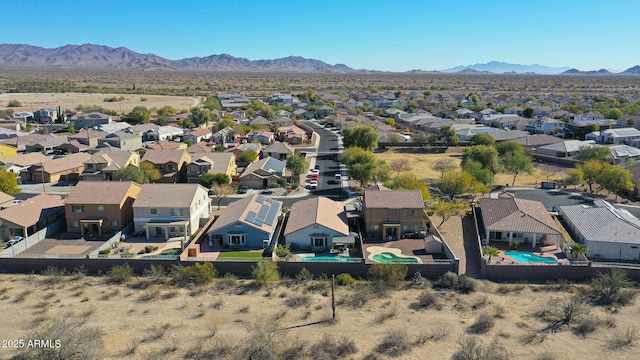 bird's eye view with a mountain view