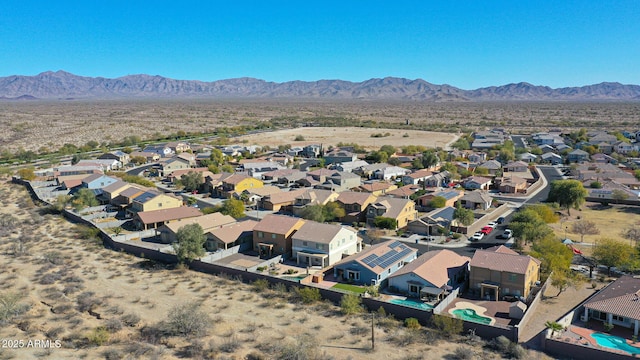 drone / aerial view with a mountain view