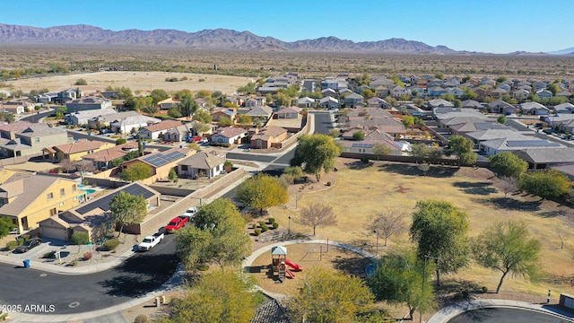 aerial view featuring a mountain view