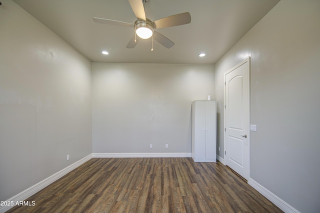 710 W Ardmore Rd, Phoenix, AZ 85041 - spare room with wood finished floors, ceiling fan, baseboards, and recessed lighting