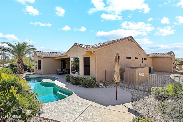 exterior space with central AC and a patio area