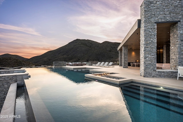 9643 E Cintarosa Pass, Scottsdale, AZ 85262 - pool with a patio area and a mountain view